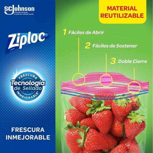 Ziploc Bolsas Para Conservar Combo 20 Grandes + 24 Medianas