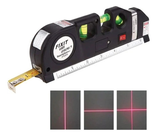 Nivel Laser Con Flexómetro Tres Burbujas Alineador 4 En 1 