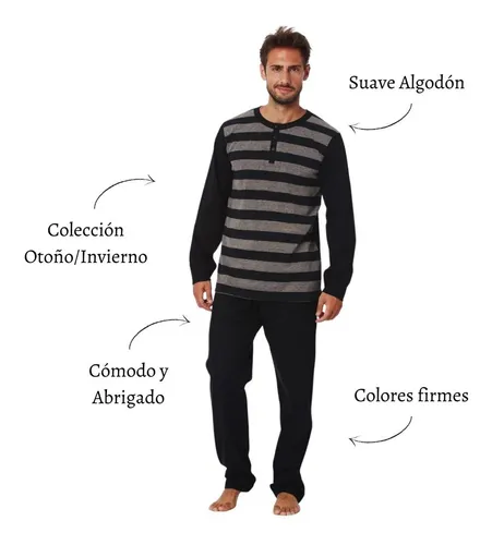 Pijamas Hombre Eyelit Algodon Invierno Manga Larga 1860