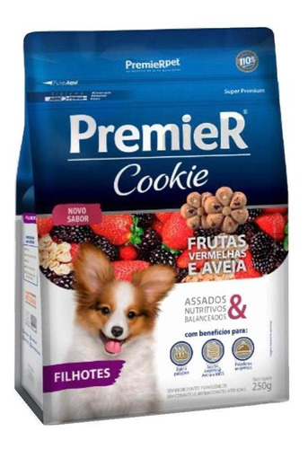 Petisco Premier Cookie Frutas Vermelhas Aveia Filhotes 350g