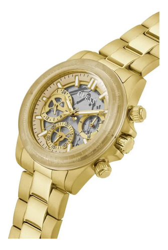 Relógio Guess Ladies Gold Tone Com Mostrador Transparente, C
