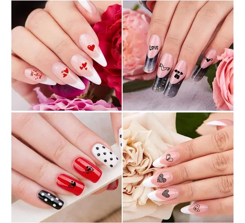 Pegatinas 3d Para Uñas Con Forma De Corazón, Pegatinas Para