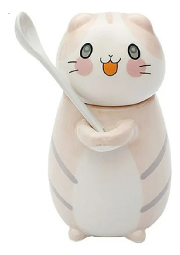 A N Modelo De Gato En Forma De Azúcar Con Cuchara Color