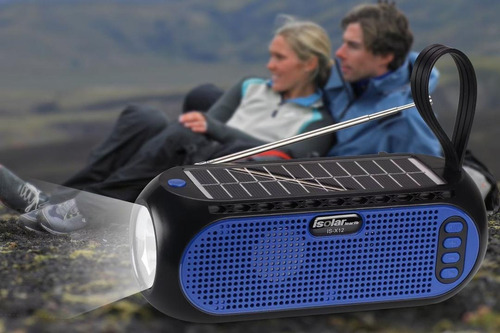 Imagen 3 de 4 de Parlante Solar Radio Fm Bluetooth Usb Micro Sd Linterna
