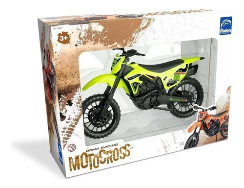 Brinquedo Moto Motocross Racing Pneus De Borracha 34cm Roma