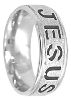 Comprar Anel Prata Jesus Religioso 6mm Tungstênio Anatomico