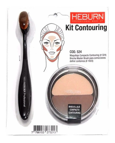 Heburn Maquillaje Profesional 524 Contouring Compacto Brocha