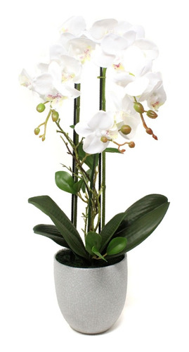 Orquidea Artificial Blanca Con Maceta 32cm