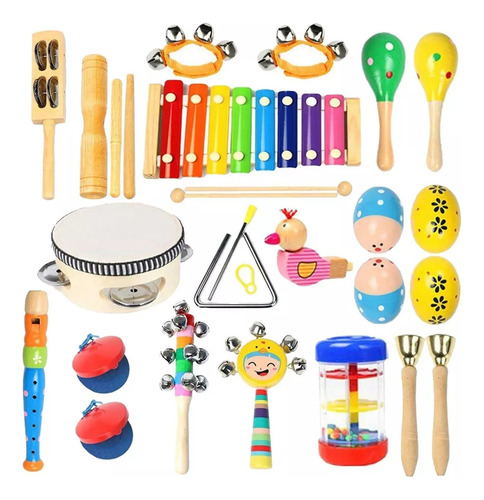 Conjunto De Instrumentos Musicais De Percussão 22 Unidades