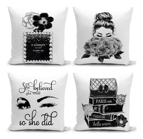 Hsinya Juego De 4 Fundas De Almohada Decorativas Para Sofa C