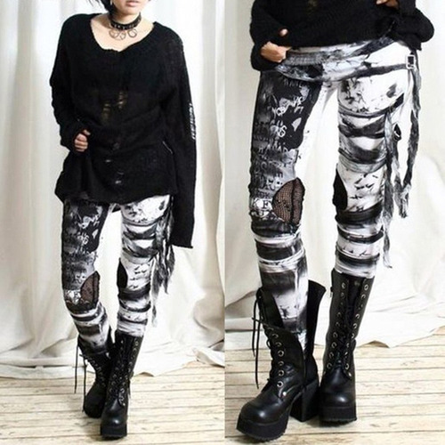 Pantalones Y Para Mujer Cool Ultra Gathered Gothic Rocker Di