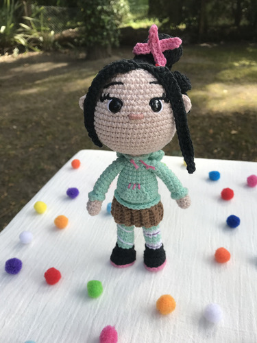 Vanelope Amigurumi Muñeca Tejida Ralph Demoledor Vanellope