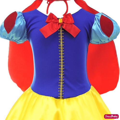 Fantasia Infantil Branca De Neve Luxinho Com Capa E Tiara