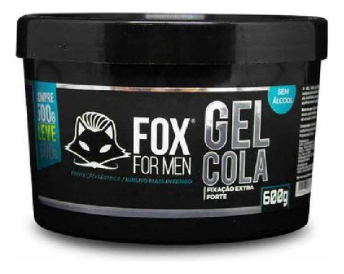 Fox For Men Gel Cola Incolor Fixação Extra Forte 600g