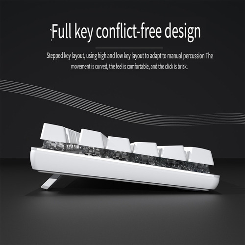 Teclado Mecánico Monomodo Ajazz Ak687 Con Luz Blanca