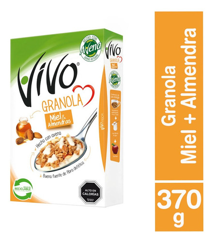 Granola Vivo  Miel Y Almendras 370gr(3unidad)-super