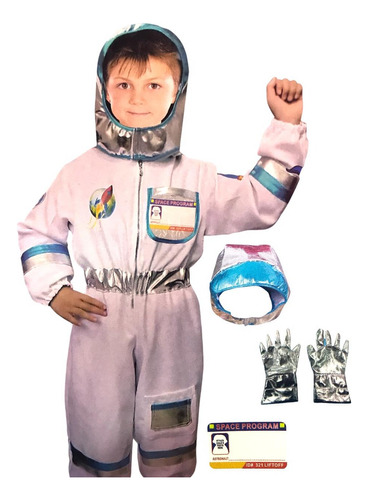 1 Disfraz De Astronauta Incluye Guantes Y Casco De Tela, Para Niños De 3 A 8 Años