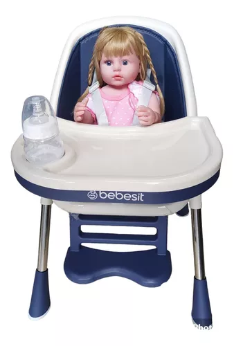 Silla de bebé para comer Bebesit Baby Dinner con cinturón de 5 puntas -  Azul — Electroventas