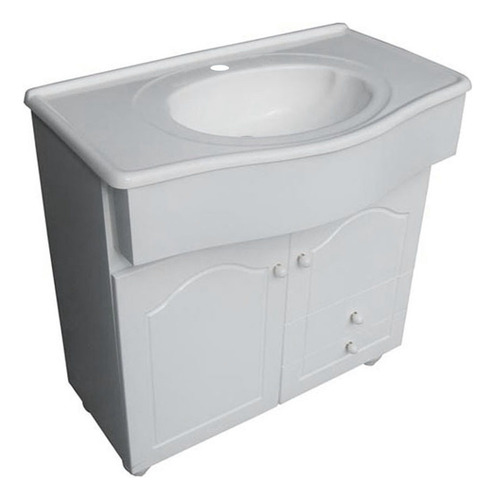 Bacha 80 Cm Vanitory Fibra Reforzada Marmolina Baño Pileta
