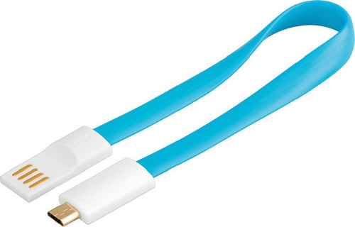 Cable Fujitel Usb A Micro Usb 1mt Plano Imantado Azul Fx Color Celeste