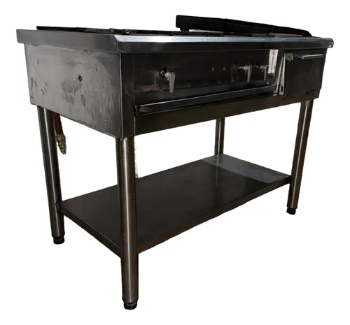 Estufa Industrial Cocina 2 Quemadores A Gas Con Plancha Rest (Usado)