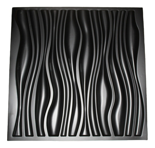  Lamina 4d Panel Adhesivo 50x50 Ondas Negro