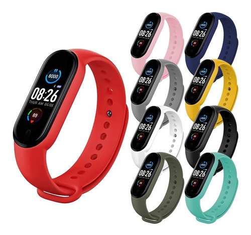 Reloj Inteligente Smartwatch Fitness Tipo Mi Band 5 M5 Otec Color de la caja Negro Color del bisel Negro