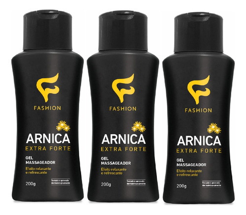  Fashion Arnica Extra Forte Gel Massagem 200g Kit 3un