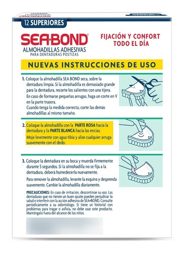 Sea Bond Almohadillas Adhesivas Superiores 12 Pz 6-pack
