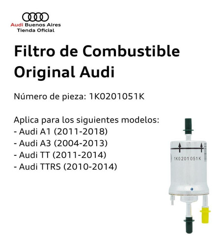 Filtro De Combustible Audi A1 2011 Al 2018
