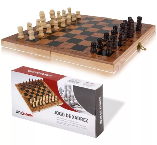 Jogo De Xadrez Profissional Com Peso Tabuleiro 50x50 - Athi - Branco