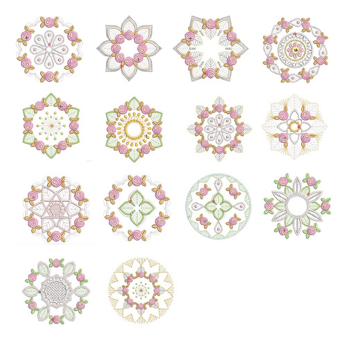 Matrices D Bordar Maquinas Bordadoras Mandalas Rococo Flores