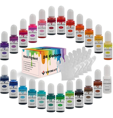 Kit Pigmentos Para Resina Epoxi Y Uv, 24 Colores Transparent