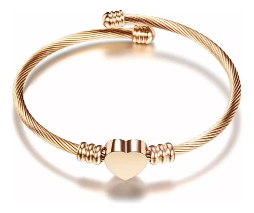 Pulsera Mujer Corazón Charm Para Dijes Acero Importada Style