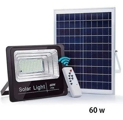 Foco Led 60 Watts Con Panel Solar Y Control Remoto / Cl-2560