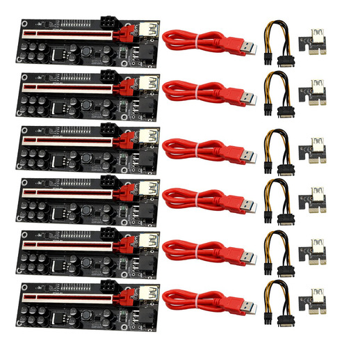 6 Tarjetas Elevadoras Pro Ver.011 Pci-e, 1 A 16 Puertos Usb