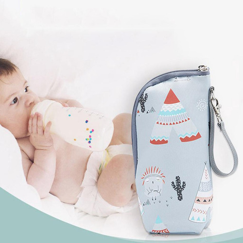 2 Botella De Leche Multifuncional Bolsa Gris De Dibujos