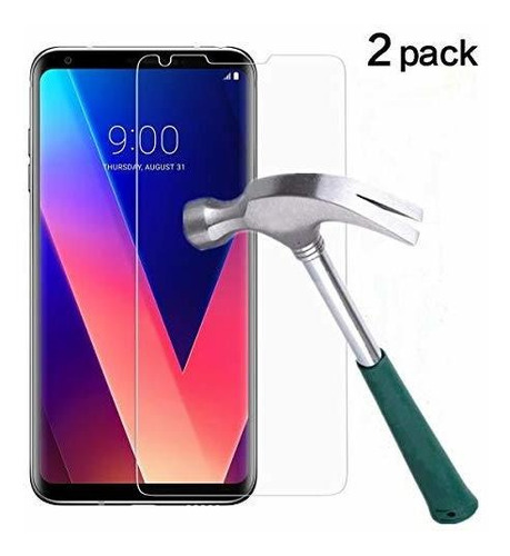 LG V30 Protector De La Pantalla, Tantek Anti-burbuja, Hd Ult