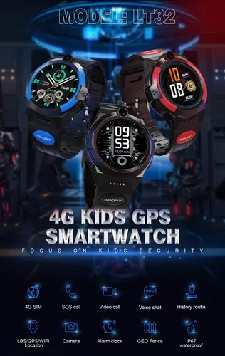 Smartwatch 4g Sim Gps Navy Sos Camara Tarjeta