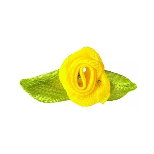Flor Rococó De Cetim 2,5cm Amarelo - 50 Unidades