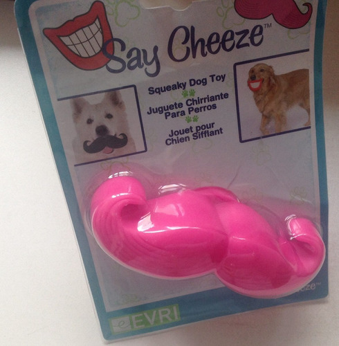 Chupete Mordedor Juguete Bigote Rosa Para Perros Chupo