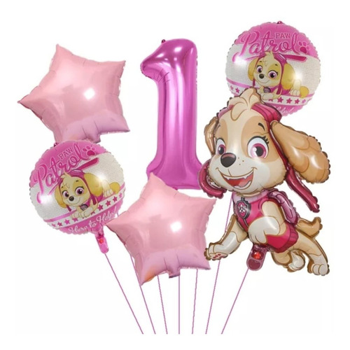 Set Globos Skye Paw Patrol + Numero