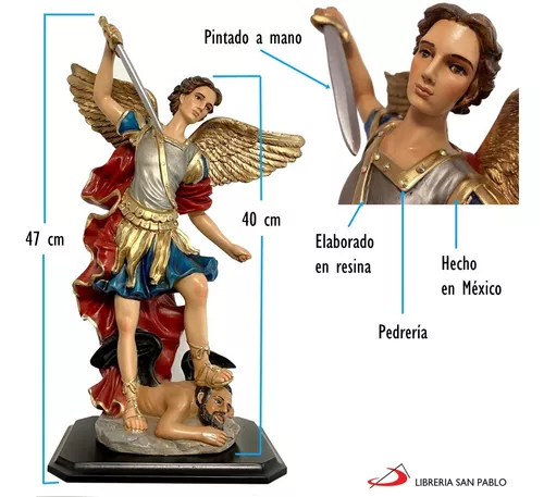 San Miguel Arcángel - Figura En Resina De 40 Cm Con Base