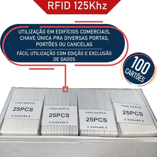 Imagem 2 de 6 de Cartão Pvc De Proximidade 125 Khz Clamshell