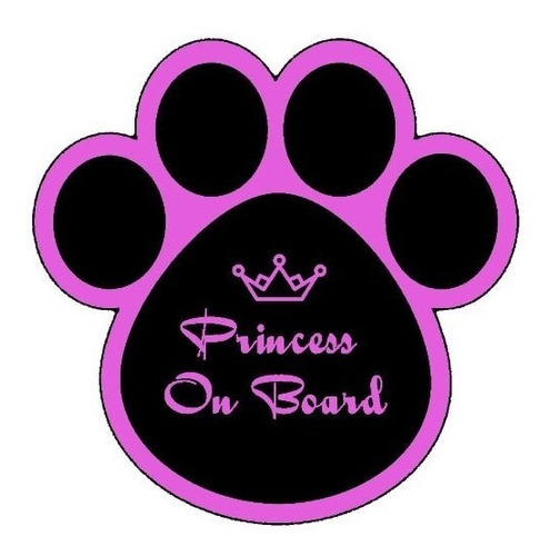 Sticker Adhesivo Auto Perrita Princess On Board Doglover