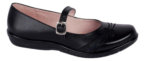 Zapato Escolar De Piel Color Negro Fratello Para Mujer 5042