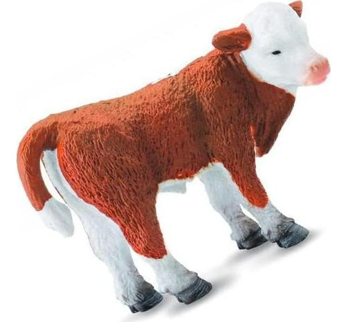 Ternero Hereford De Pie Colecta 7,11 Cm Realista