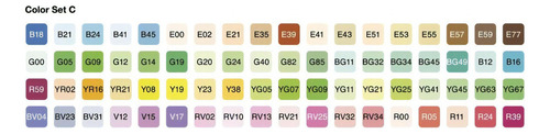 Caneta Copic Marcador Classic 72 Cores Set C Ponta Dupla Cor Classic Set C