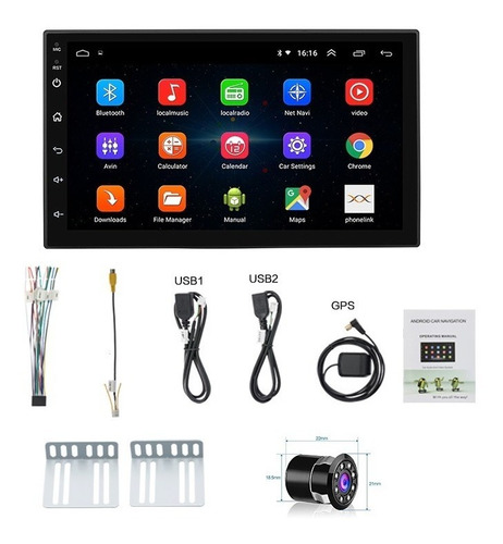 Radio Android Aplicaciones 2 Din Wifi Con Camara Gps Full Hd