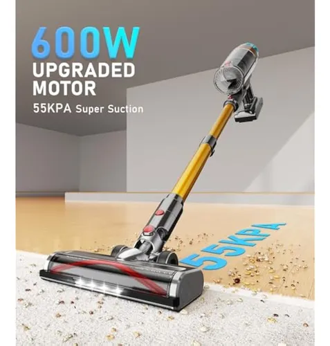 Aspiradora Inalámbrica De 600 W, 55 Kpa, Hasta 55 Minutos,